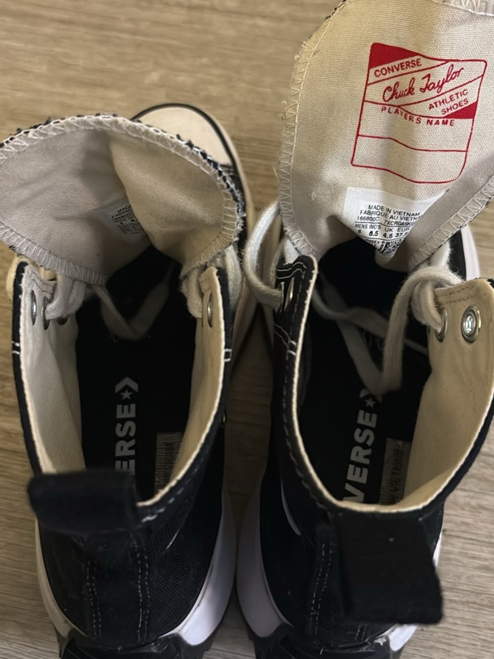 Converse Kids Platform Black and White High-Top Canvas Sneakers - Picture 4 of 4